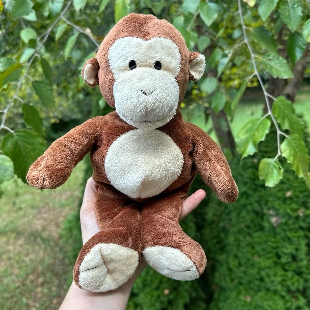 Ty Pluffies Dangles the Monkey Vintage Brown Monkey Stuffed Animal Plush Toy